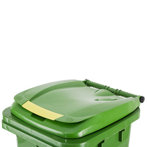 Poubelle extérieure rectangulaire 100L à roulettes en plastique vert pour usage commercial - Product Image 1