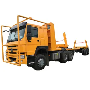Customized Sinotruk howo 6x4 6x6 log wood timber forest logging carrier transport truck vehicle semi trailer for sale