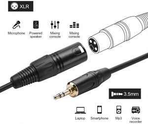สายเคเบิลเสียงและวิดีโอแบบสเตอริโอ XLR ถึง 3.5 มม. ใช้ได้กับไมโครโฟน แอมพลิฟายเออร์ บอร์ดเสียง มิกเซอร์เสียง และลำโพง - Product Image 5