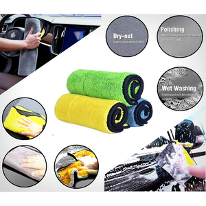 Sky-Touch 3pcs sợi nhỏ xe khô Khăn hai mặt thêm dày 500gsm sang trọng sợi cho xe làm sạch và chi tiết - Product Image 2