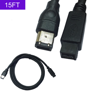 สายเคเบิล Black IEEE 1394 <span class=keywords><strong>Firewire</strong></span> <span class=keywords><strong>800</strong></span> ถึง <span class=keywords><strong>Firewire</strong></span> 400, 9 พิน/6 พิน ตัวผู้/ตัวผู้ ยาว 15 ฟุต - Product Image 5