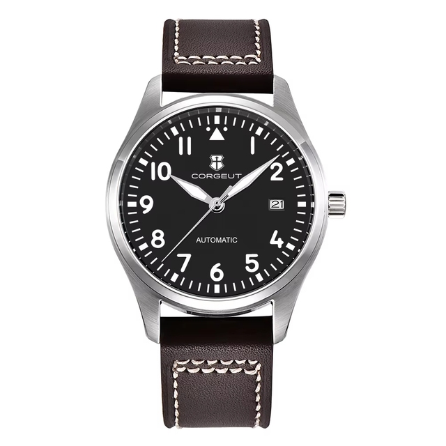 Corgeut Brand Luxury 40mm Men Automatic Mechanical seiko Nh35 Movement Mineral Glass Wrist Watch