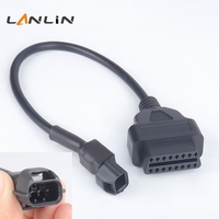 Cable Adaptador OBD2 de 16 Pines a 3 Pines para Herramienta de Diagnóstico de Motocicletas KYMCO
