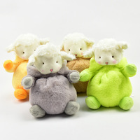 Boneka Hewan Lucu Lembut Mainan Boneka Isi Kapas PP Domba/Serigala/Katak/Babi/Bebek/Beruang/Kelinci dengan Topi Kemasan Kantong OPP