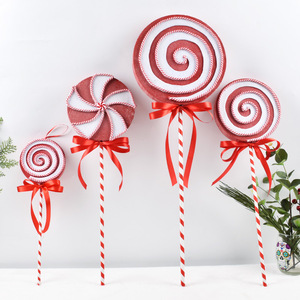 <b>Christmas</b> Foam Icing Effect Lollipop Dress-Up Ornaments Stage Shooting <b>Props</b> for Festival Scene Layout Decorations Factory 50pcs - Product Image 1