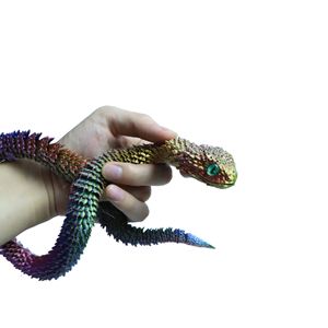 3D Printed Realistic 12 Gold Viper Snake Toy Flexible Articulated Fidget Slithering <b>Design</b> Home Office Desk Decor Made Plastic - Product Image 1