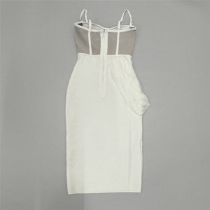 Verano sin mangas Color a juego Split Halter Hollow Out Backless Party Crop Sexy Midi Dress para mujer - Product Image 1