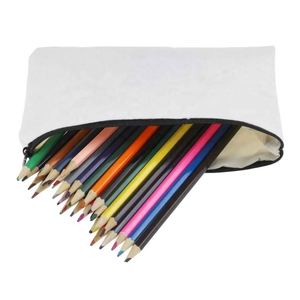 Pochette portable légère en toile de coton, couleur unie, trousse de maquillage de voyage avec fermeture éclair, motif lettres pour femme - Product Image 4