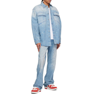 OEM Fading Vintage Wash Trucker <b>Jacket</b> Chest Button-flap Patch Pockets Custom <b>Denim</b> <b>Jacket</b> - Product Image 2