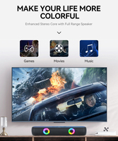 Haut-parleur sans fil T-WOLF B320 avec bande lumineuse RGB colorée pour ordinateur de bureau, ordinateur portable et téléphone