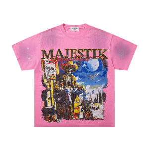 เสื้อยืดแบรนด์ Majestik Sports Clothing รุ่นใหม่ล่าสุดสำหรับผู้ชาย เสื้อยืดดีไซน์เนอร์ทรงโอเวอร์ไซส์ เสื้อผ้าสตรีทแวร์ ขายส่งเสื้อผ้า Majestic - Product Image 1