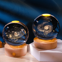 Éclairage intérieur intelligent pour la maison boule artisanale en cristal gravé usb pour cadeau d'enfant de Noël led décor de bureau de chevet veilleuses lampe de table