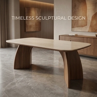 Table et chaises en bois massif, style moderne minimaliste italien, table rectangulaire haut de gamme