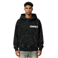 Sweat-shirt à capuche surdimensionné personnalisé avec logo, 350 GSM, effet délavé, impression numérique vintage, streetwear pour hommes, sweat-shirt à capuche déchiré