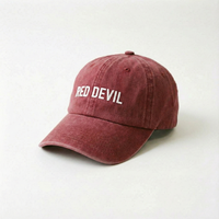 Casquette de sport déstructurée en velours côtelé de coton délavé, personnalisée avec logo brodé, respirante, imperméable, pour activités de plein air, effet vieilli