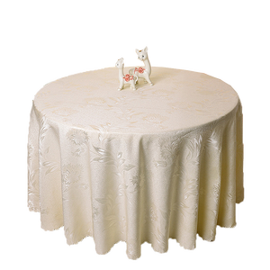 Hot Selling 120 Round Embroidered Satin Rosette Flower <strong>Table</strong> <strong>Cloth</strong> Luxury Large Wedding Tablecover Handmade Techniques - Product Image 2