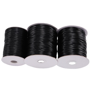 Cordon en cuir PU noir rond de 1 mm pour la fabrication de colliers, composants de bijoux - Product Image 5