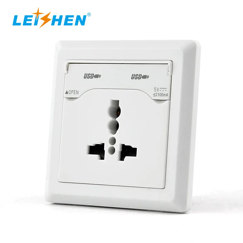 popular items household electrical outlets universal Type C power socket with two usb charging ports small