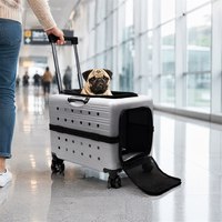 Valise de transport de luxe pour chats, en nylon avec fermeture éclair, roues universelles à 360°, boîte de transport pour animaux de compagnie pour voyages en extérieur, forme de nid d'arbre