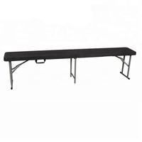 Banc pliant moderne minimaliste en plastique HDPE imitation bois, vente chaude 2023, pour salle à manger intérieure/extérieure et utilisation hôtelière