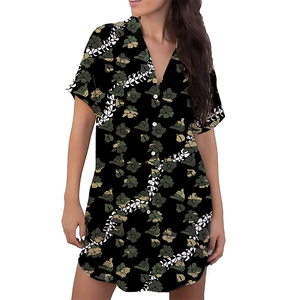 Robes Chemises Hawaïennes Décontractées à Imprimé Lei Puakenikeni pour Femmes, Grandes Tailles Personnalisées, Estivales et Tendance - Product Image 2