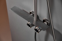 Ensemble de douche thermostatique numérique intelligent TOWPAY en laiton chromé, double poignée, barre coulissante murale, 3 jets, style classique, pluie douce, fonction pause