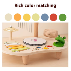 NOUVEAU Jouets <span class=keywords><strong>pour</strong></span> enfants Kit de tambour en bois <span class=keywords><strong>pour</strong></span> enfants Tambour <span class=keywords><strong>pour</strong></span> bébé Instruments de musique Jouets Montessori Jouets musicaux éducatifs Cadeaux avec carillons éoliens - Product Image 4