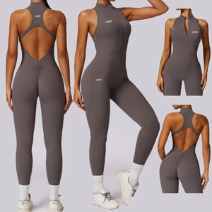 Mono Deportivo de Verano para Mujer, sin Mangas, Transpirable, de Spandex y Nailon, con Cierre, para Gimnasio, Fitness, Yoga, Holgado - Product Image 1