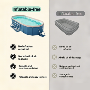 <span class=keywords><strong>Piscine</strong></span> <span class=keywords><strong>hors</strong></span> <span class=keywords><strong>sol</strong></span> ovale à grand cadre, épaissie, protection UV, auvent solaire, pour famille, jardin, avec filtre, pompe et échelle, sans alimentation électrique - Product Image 2