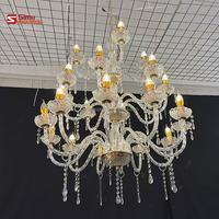 Lustre LED suspendu de luxe pour décoration de plafond de mariage, 6/8 têtes, style européen rétro en fer, alimentation CA