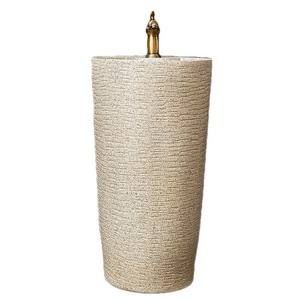 Lavabo <span class=keywords><strong>colonne</strong></span> monotrou sur pied intégré moderne et minimaliste en céramique pour cour, balcon, toilettes - Product Image 5