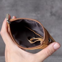 Tas Dompet Koin Kulit Sapi Asli Mini Kecil Custom Terbaru untuk Wanita Pria