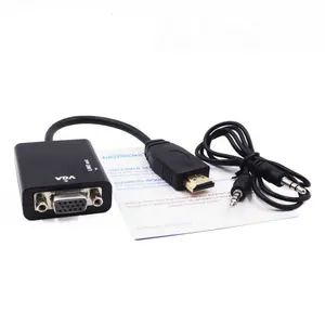 Full HD 1080P HDMI To VGA 3.5 mm Audio Cable Converter Adapter 20CM For Monitor