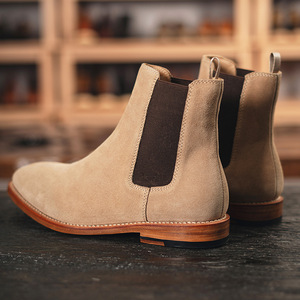 Botas Chelsea para <span class=keywords><strong>Hombre</strong></span>, Zapatos de Cuero Británico con Acabado Satinado - Product Image 3