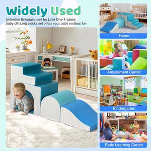 Structure de jeu d'intérieur en cuir PU pour enfants avec toboggan et escalier, aire de jeux souple - Product Image 4