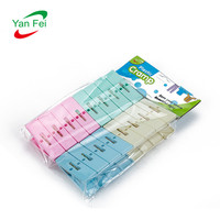 Pinces à linge pour le séchage des chiffons en plastique, épingles à linge larges colorées 16 pièces Mini pinces à linge en plastique pour Clips