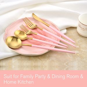 Wholesale stainless steel gold and pink 18 10 flatware set for wedding - Product Image 4