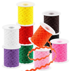 Pita Renda Warna Solid 5mm Double Face Ramah Lingkungan, 100% Poliester, Berwarna-warni, Dekoratif untuk Pakaian, DIY, Jahit Rumah - Product Image 1