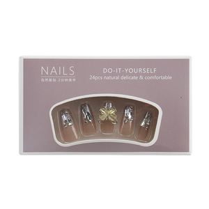 Xiaohongshu ปลายเล็บกลิตเตอร์ยาวปานกลางโบว์สีดำแบบถอดออกได้ - Product Image 5