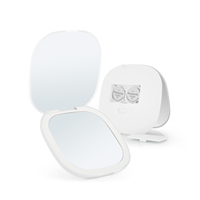 Vente en gros logo personnalisé petit miroir grossissant 5X miroir de beauté de maquillage avec lumière
