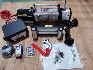 ALLMAN Guincho Eléctrico Portátil <span class=keywords><strong>4x4</strong></span> Todoterreno de 2000 Libras, 12V/24V DC, con Cable de Acero <span class=keywords><strong>para</strong></span> Remolcar - Product Image 3