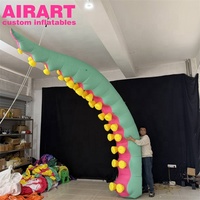 Tentacule de pieuvre gonflable géant, vert rose jaune, accessoire gonflable en forme de tentacule océanique, grand bras de monstre marin pour la décoration de scène