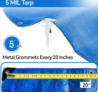 Bâche en toile imperméable avec œillets antirouille, bâche robuste pour camion, toit, agriculture, fourgonnette, extérieur, élevage de volailles