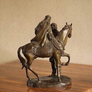 <span class=keywords><strong>Statuette</strong></span> en cuivre Collection Homme et <span class=keywords><strong>Cheval</strong></span> Meubles Décoration Figurine Artisanale pour les Fêtes d'Anniversaire de la Fête Nationale du Nouvel An - Product Image 5