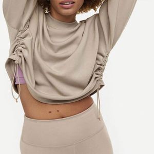 Sweat-shirts en coton imprimés d'hiver en gros, unisexe, à épaules tombantes, avec logo personnalisé, grandes tailles, col rond, écologiques, pour femme - Product Image 5