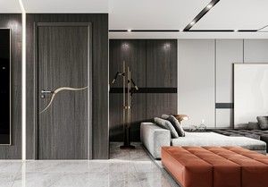 Porte en bois MDF moderne sur mesure, design composite de haute qualité pour la maison, pour chambre et villa, porte intérieure en bois et polymère - Product Image 5