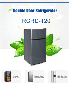 Refrigerador de doble puerta con congelador superior de 120L de China, refrigeradores al por mayor para el hogar, 220V con manija empotrada RONCHI - Product Image 5