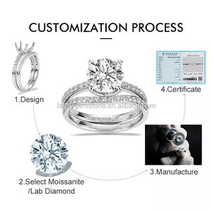 Прямая Продажа с фабрики, классическое кольцо из муассанита с шестью когтями, 8 мм, позолоченное кольцо из серебра 925 пробы, обручальное кольцо с бриллиантами - Product Image 6