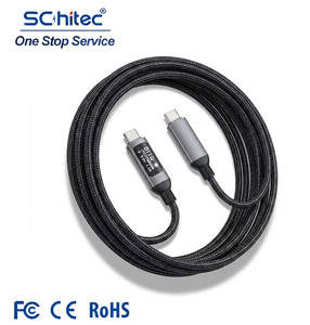Câble tressé en nylon SChitec Type C vers C, 3A 60W, charge rapide, connecteur USB 3.1 avec moniteur de puissance en temps réel pour ordinateur portable - Product Image 1
