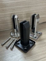 Système de fixation pour poteaux de balustrade en verre trempé sans cadre, pour piscine, balcon, terrasse, escalier, avec pince en acier inoxydable